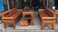 Bộ trường kỷ Đại gỗ gụ đục tứ quý hàng đánh vecni trần cực đẹp (chú Tính ở Cửa Lò, Nghệ An)