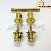 Bộ trùy đồng thau cửa gỗ phi 40mm/ 50mm then cài cửa nhà thờ nhà cổ, trạm khắc màu vàng, khóa chùy đồng bức bàn