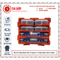 Bộ tủ 2 hộp nhựa chia 13 ngăn và 4 hộp nhựa chia 6 ngăn WadFow WTB8346