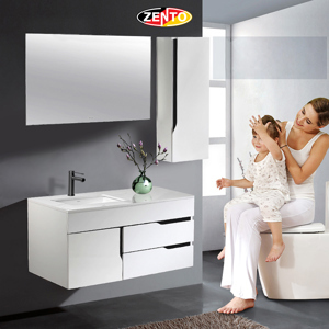 Bộ tủ, chậu, bàn đá, kệ gương lavabo Zento ZT-LV880