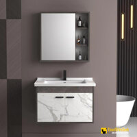 Bộ Tủ Chậu Lavabo Gỗ Polywood Vân Mây Navier Cao Cấp NV-464