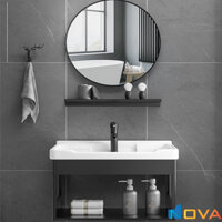 Bộ Tủ Chậu Lavabo + Gương + Kệ Cao Cấp Navier NV-1115