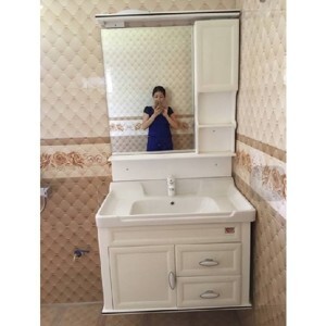 Bộ tủ chậu lavabo nhựa PVC Sáng Tạo 843