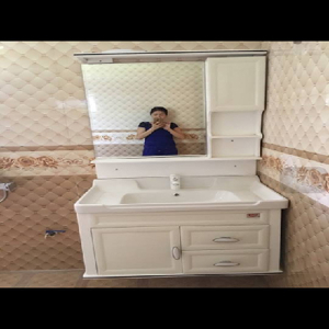 Bộ tủ chậu lavabo nhựa PVC Sáng Tạo 843