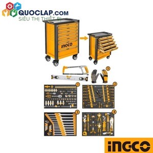 Bộ tủ kéo 4 ngăn 162 món công cụ Ingco HTCS271621