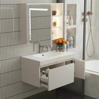 Bộ Tủ Lavabo Kèm Tủ Gương Nhựa PVC Siêu Bóng Cao Cấp Navier NV-624