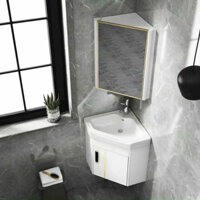 Bộ Tủ Lavabo Nhôm Đặt Góc Kèm Tủ Gương Brizer BZ504