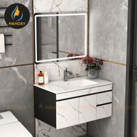 Bộ Tủ Lavabo PVC Bồn Sứ Phủ Mặt Cao Cấp Chống Nước Tuyệt Đối TH2381V - Xưởng  Sản Xuất Tủ Lavabo PVC HANDAY