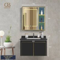 Bộ tủ lavabo thủy tinh kháng khuẩn QG8001-QS180-QT001 size 800mm