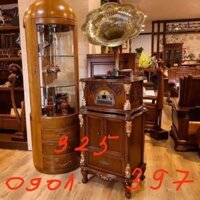Bộ Tủ rượu+Máy hát đĩa than Tân Cổ điển (THEO PHONG CÁCH HOÀNG GIA) SP ĐẲNG CẤP