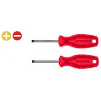 Bộ Tua vít 2 cái gồm (1 cái đầu hoa khế, 1 cái đầu dẹt) , thép hợp kim CR-V Workpro - WP200500