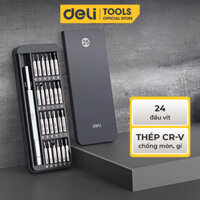 Bộ Tua Vít 24 Đầu Vít Đa Năng Deli Tools Chất Liệu Thép CR-V Chống Mòn Gì, Đầu Vít Từ Tính Tiện Dụng, Thiết Kế Tinh Tế