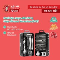 Bộ tua vít đa năng 115 trong 1, 115 chi tiết thép Chrome Vanadium, Chuyên Dụng Trong Sửa Chữa