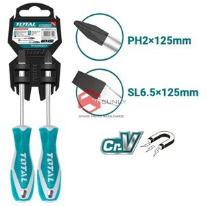 Bộ tua vít dẹp và bake 2 chi tiết Total THT250201