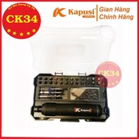 Bộ tua vít pin 3.6V KAPUSI Japan 27 đầu vít thay thế, pin sạc cao cấp cổng type C