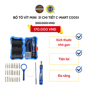 Bộ tua vít sửa đồ điện tử 31 chi tiết C-Mart C0051