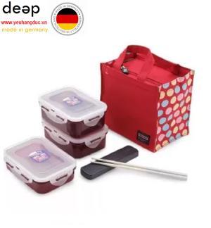 Bộ Túi Cơm Hộp Lock &amp; Lock-HPL814DBR