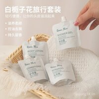 Bộ túi du lịch mẫu 30ml dầu gội và sữa tắm hương hoa nhài trắng Roomplus