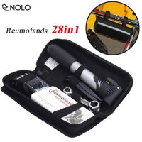 Bộ Túi Dụng Cụ Sửa Chửa Xe Đa Năng Reumofands 28in1 Kèm Ống Bơm Tay Mini Gắn Sườn Xe Đạp.