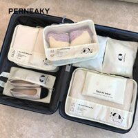Bộ túi đựng hành lý 4 / 7 CÁI PENEAKY, Bộ sắp xếp du lịch chống nước nhiều màu, Kích thước hỗn hợp sáng tạo Túi phân loại quần áo dung tích cao Túi đựng đồ vệ sinh Giày