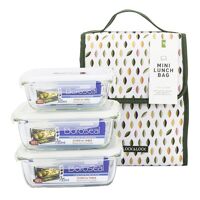 Bộ Túi Hộp Cơm Thủy Tinh 4EA Lock&Lock (LLG424*1, LLG430*2, HWB801GN-B-0*1) - Xanh Lá