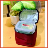 Bộ Túi Hộp Cơm Thủy Tinh Chịu Nhiệt Lock&Lock Oven Glass LLG422S4DG, LLG422S4DR - Màu Xám, Màu Đỏ #giadungnhatom88