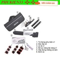 Bộ Túi Kẹp Sườn, Vá Xe, Bơm Xe Đạp SAHOO Cao Cấp