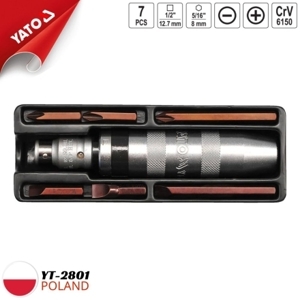 Bộ tuốc nơ vít đóng YT-2801, 8 chi tiết