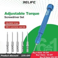 Bộ tuốc nơ vít mô-men xoắn có thể điều chỉnh 6 trong 1 RELLIFE RL-725 Tua vít từ tính mạnh mẽ cho điện thoại di động Máy tính bảng Dụng cụ sửa chữa máy tính bảng