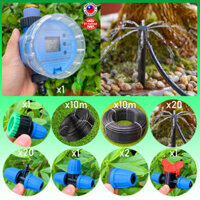 Bộ tưới cây tự động dùng pin 20 đầu tưới nhỏ giọt 8 tia FLorain B6 (Phụ kiện, ống Thái Lan – Bảo hành 1 năm)