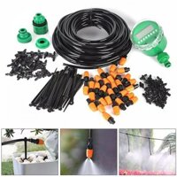 Bộ tưới cây tự động gồm 20 đầu tưới phun sương, 20m dây dẫn nước, 1 đồng hộ đặt thời gian tưới tự động và phụ kiện