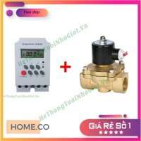 Bộ Tưới Cây Tự Động gồm combo Van điện từ UNID - D10+Công Tắc Hẹn Giờ Điện Tử  KG316