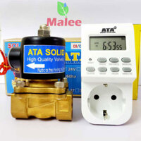 Bộ tưới cây tự động hẹn giờ dùng điện ATA TĐ-02 (Điện áp 220v)(Bảo hành 24 tháng)(độ bền cao, bền bỉ)(đồng hồ điện tử chính xác, pin sạc lưu cài đặt)