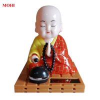 Bộ tượng 04 chú tiểu trang trí xe hơi, bàn làm việc, mang lại bình an, hạnh phúc  - Chú Tiểu Gõ Mõ Tụng Kinh 1 Cái-Kích thước 10x7x8cm