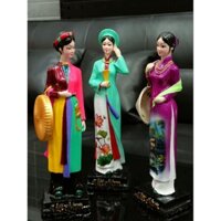 Bộ tượng ba cô gái 3 miền bắc trung nam LocViet ( 22cm )