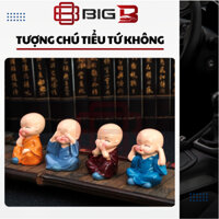 Bộ Tượng Chú Tiểu Hòa Thượng Tứ Không Mini tử vi phong thủy tô điểm Bàn Làm Việc BIG B STORE