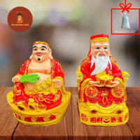 Bộ Tượng Hai Ông Thần Tài Thổ Địa Sơn Đỏ, Tượng Thần Tài Ông Địa Thờ Cúng - Nhật Hoàng