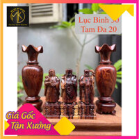 Bộ tượng ngũ bình gỗ cẩm việt kích tấc lọ 30-10, tam đa 20-8-6