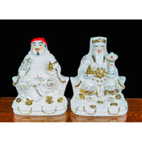 BỘ TƯỢNG ÔNG ĐỊA THẦN TÀI SỨ TRẮNG CAO TẦM 18CM