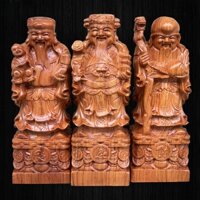 Bộ tượng tam đa phúc lộc thọ cao từ 30cm đến 60cm chất liệu gỗ hương nguyên khối