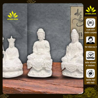 Bộ Tượng Tam Thánh Phật Chất liệu bột đá cao cấp cao 18cm - Tượng Trang Trí Phong Thủy