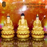 BỘ TƯỢNG TAM THÁNH PHẬT NGỒI 30CM COMPOSITE