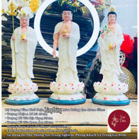 Bộ tượng Tam Thế Phật A Di Đà, Bồ Tát Quan Âm và Địa Tạng Vương Bồ Tát Dáng đứng , Màu Trắng Cao 40cm TUỆ TÂM