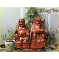 Bộ Tượng Thần Tài - Ông Địa gỗ Hương cao 20cm, 25cm