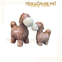 Bộ tượng thú ngựa decor trang trí gốm sứ Bát Tràng