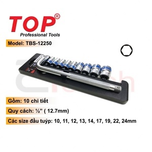 Bộ tuýp 10 chi tiết cần cong L TOP tbs12250 - 1/2"