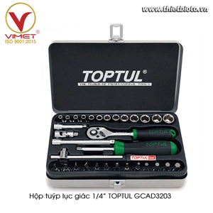 Bộ tuýp 1/4" 32 chi tiết Toptul GCAD3203