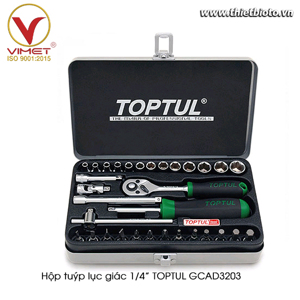 Bộ tuýp 1/4" 32 chi tiết Toptul GCAD3203