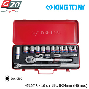 Bộ tuýp 16 chi tiết Kingtony 4516MR 1/2"