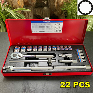 Bộ tuýp 22 chi tiết hệ mét Kingtony 3023MR - 3/8"